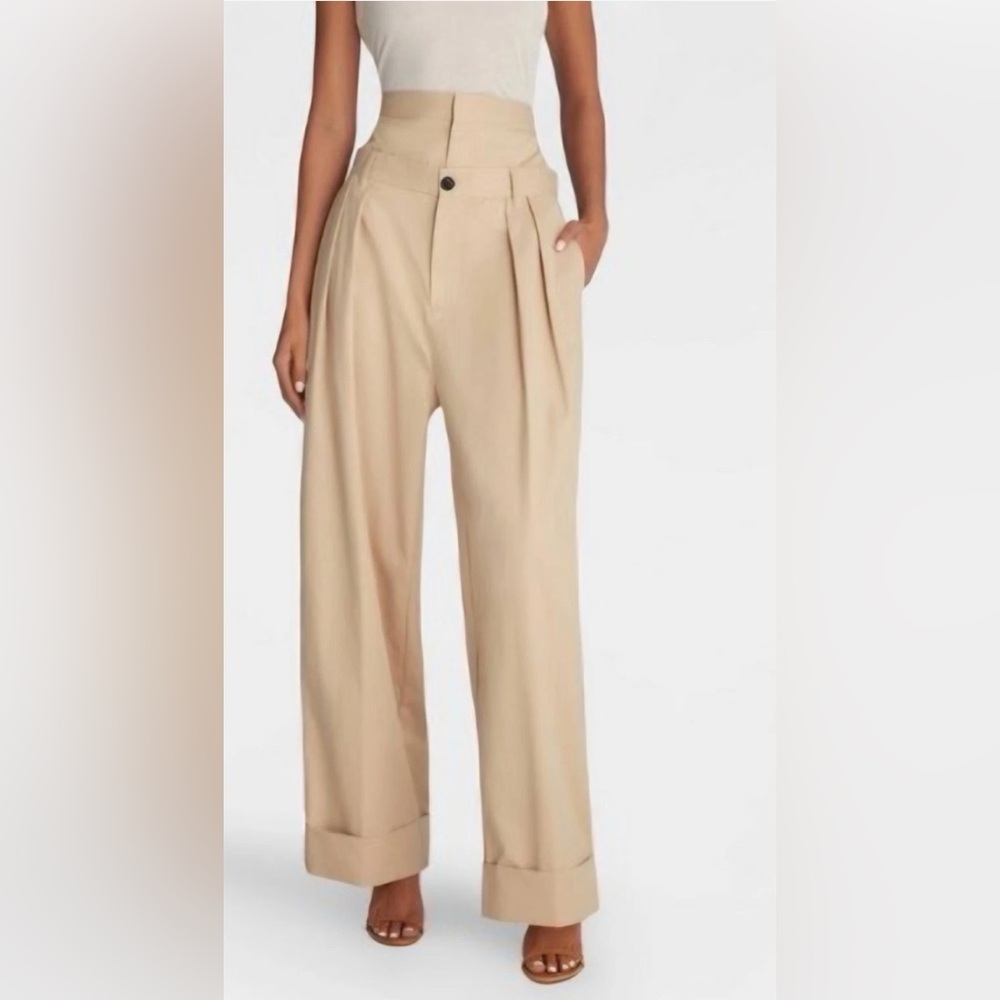 High-Rise Wide Leg Trousers in Beige 
Black is also available!!! Black is gently